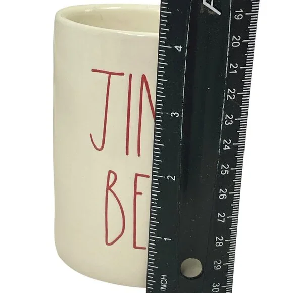 Rae Dunn Artisan Collection Jingle Bells Ceramic Candle holder 4.25" Off-White - Picture 4 of 6